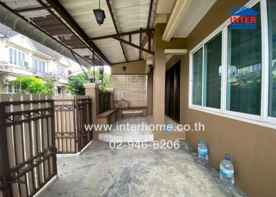 Front entrance and porch area of a house