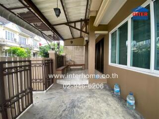 Front entrance and porch area of a house