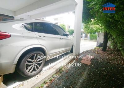 Car parked inside a house garage