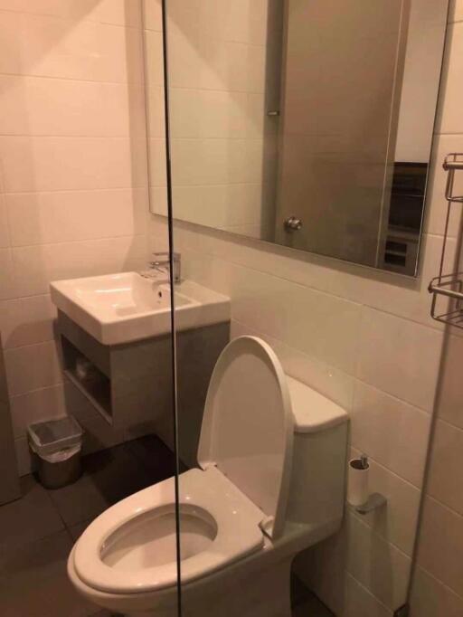 Modern bathroom with sink and toilet