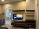 Modern living room with entertainment unit and TV