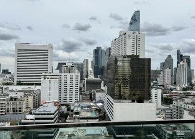 city view with modern buildings and skyscrapers