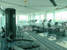 Modern gym with various exercise equipment