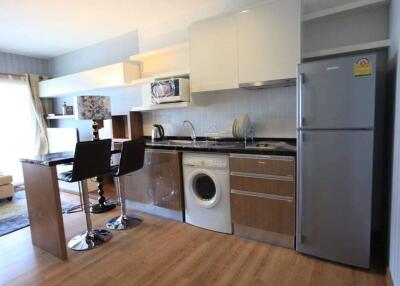 Modern kitchen with counter seating