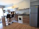 Modern kitchen with counter seating