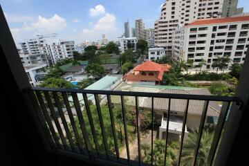 Balcony with view of the urban landscape