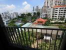 Balcony with view of the urban landscape