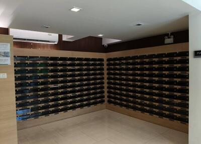 Mail room with multiple mailboxes