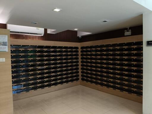 Mail room with multiple mailboxes