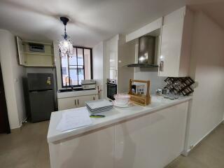 Modern kitchen with appliances and counter