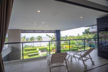 Spacious balcony with ocean view