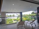 Spacious balcony with ocean view