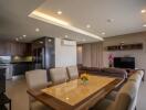 Modern open-concept living area with kitchen and dining space