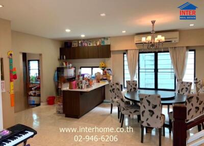 Spacious dining area with modern furnishings