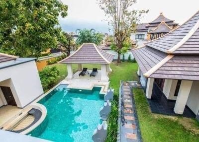 Beautiful backyard with swimming pool and gazebo