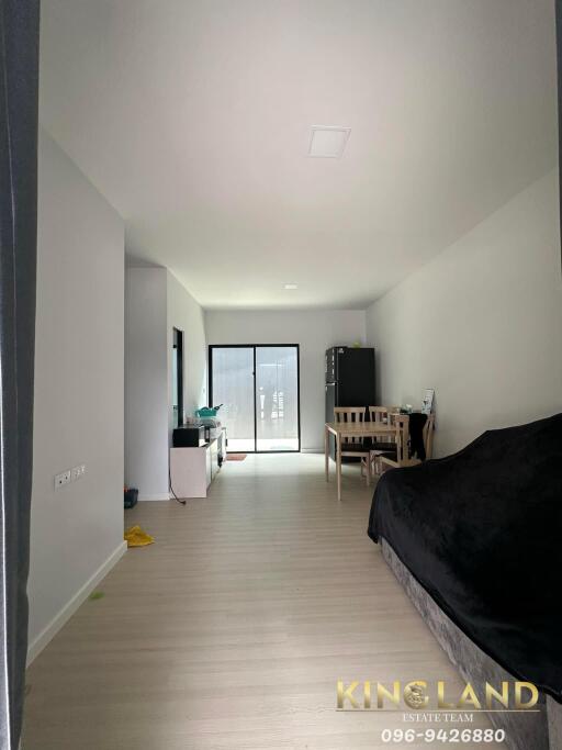 Spacious living room with dining area