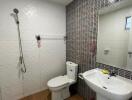 Spacious bathroom featuring modern fixtures