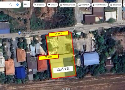 Map view showing a specific plot of land with measurements in meters