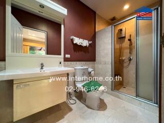 Modern bathroom with shower and sink