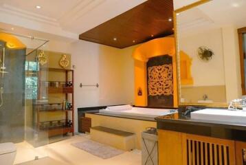 Luxurious bathroom with modern amenities