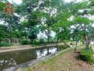 Beautiful outdoor view with trees and a canal