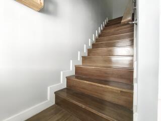 Modern wooden staircase