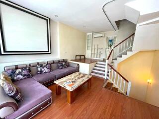 Modern living room with staircase