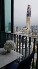 Balcony view with cityscape