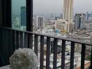 Balcony view with cityscape