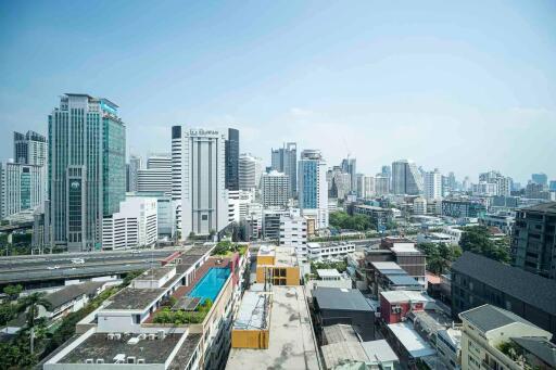 View of city buildings and skyline