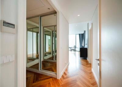 Modern hallway with wooden floors