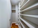 Closet with built-in shelving and hanging space