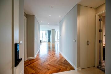 Spacious hallway with wooden flooring