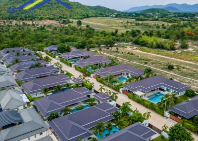 Aerial view of residential housing development