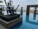 rooftop pool with city view