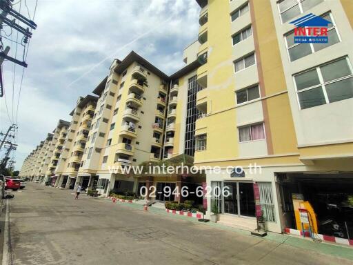 Residential building exterior with multiple floors