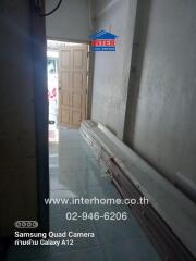 narrow corridor or storage area under construction