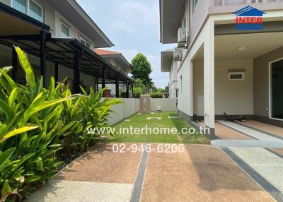 Outdoor area with lawn and pathway