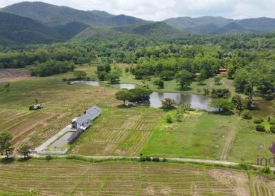 Beautiful 48 rai 3 ngan property with beautiful view of lakes and hills in a lovely, peaceful area only 30 min from Chiang Mai city.