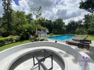 Splendid 5 rai property with an amazing 4 bedroom home, salt water pool and lake Doi Saket Chiangmai