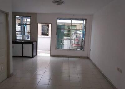 Main living area with kitchen view