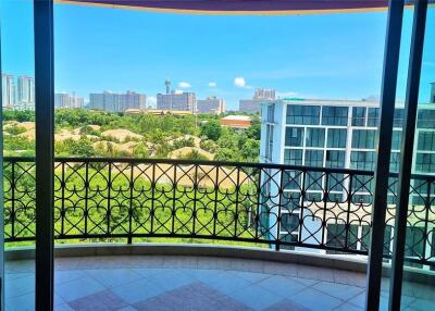 Balcony with cityscape view