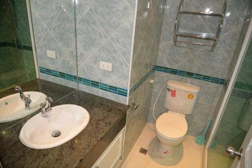 Modern bathroom with sink and toilet