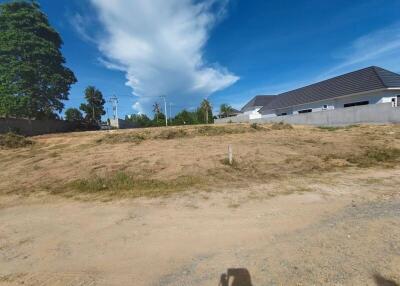 Vacant land with clear blue sky