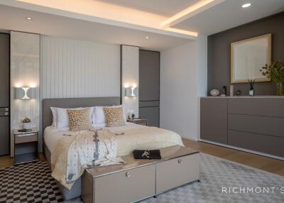 Modern luxury bedroom with stylish decor