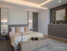 Modern luxury bedroom with stylish decor