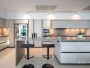 Modern kitchen with sleek design and high-end appliances