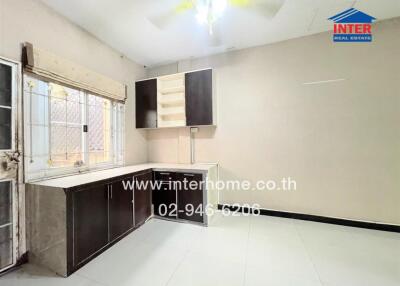 Minimalist kitchen with large window