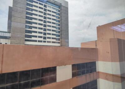 View of buildings from a window