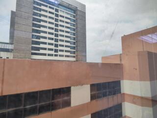 View of buildings from a window